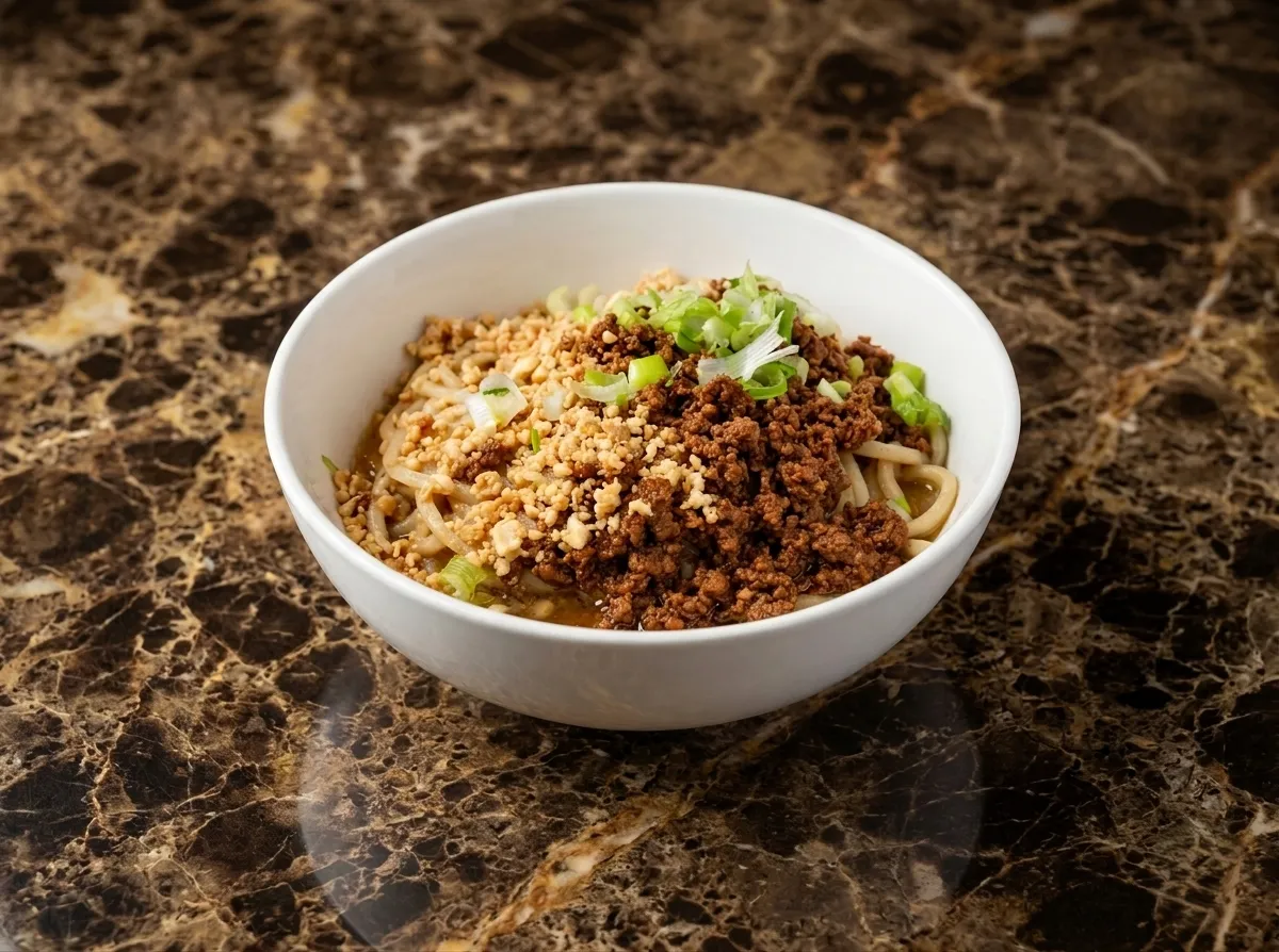 Dandan Mein — Northern Chinese hand-pulled noodles with peanut sauce and chilli at Dancing Noodle Winnipeg